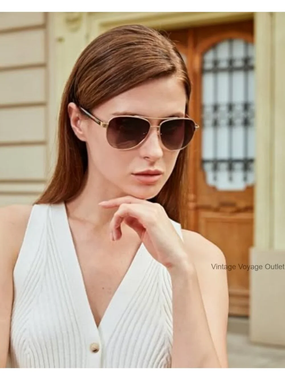 Polarized Pilot Sunglasses for Women UV400 Metal Frame Teardrop Aviator